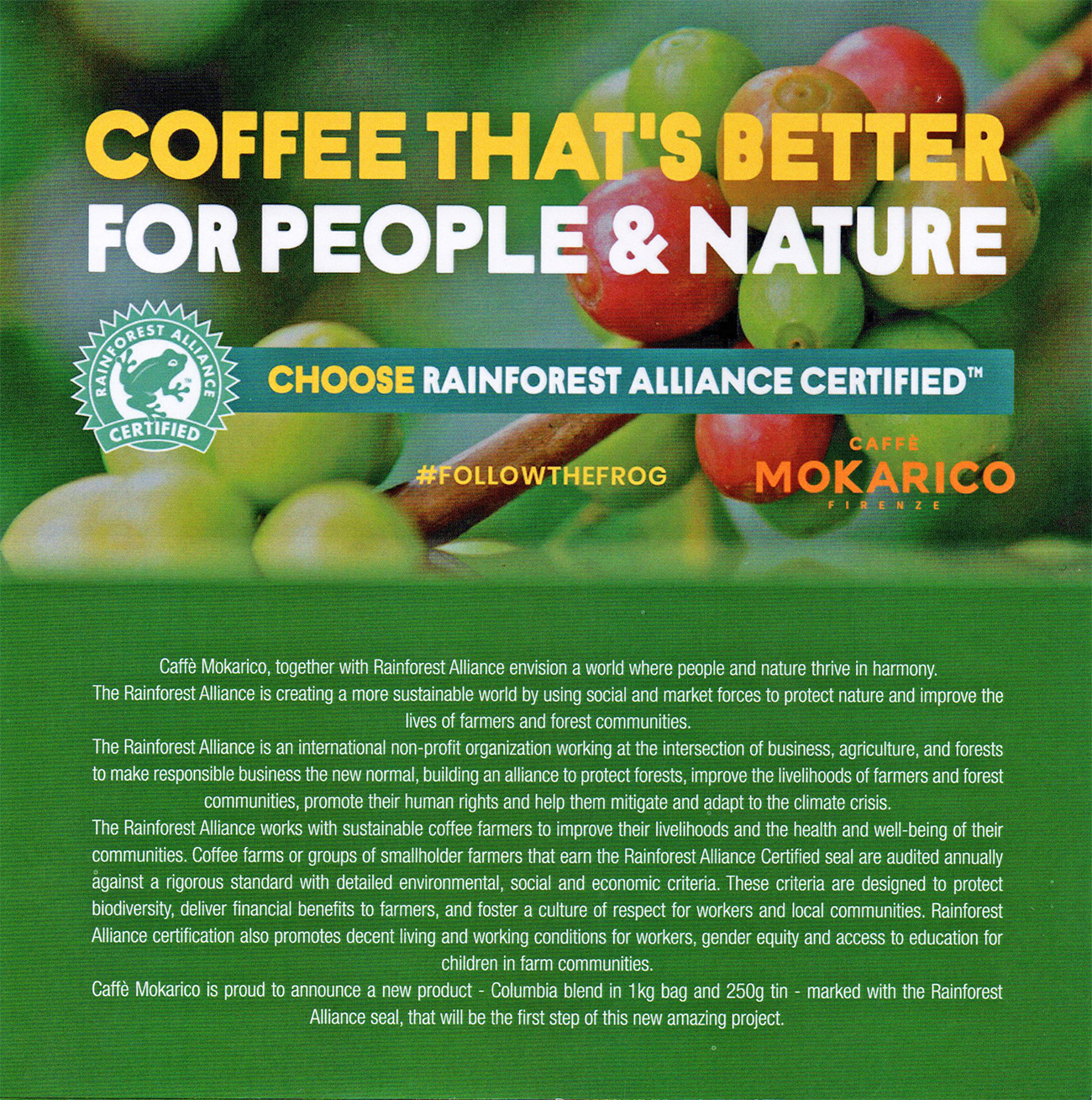 Rainforest Alliance и Mokarico caffee