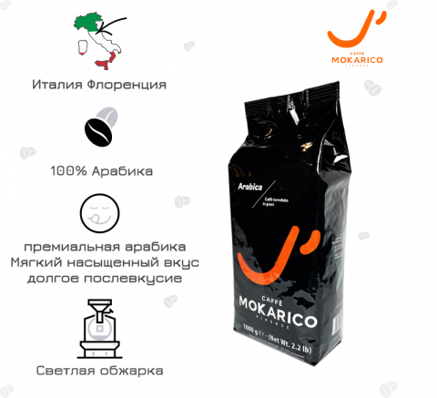 кофе в зернах Mokarico 100% Arabica 1 кг.